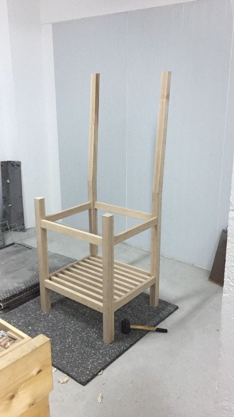 La estructura, con el esterillado.
